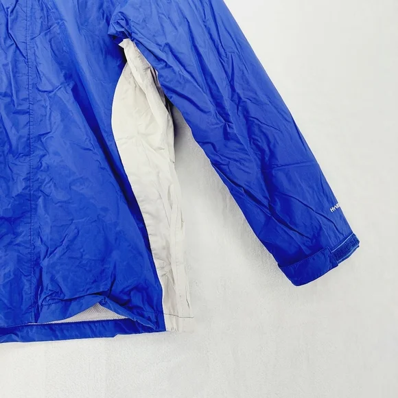 The North Face Blue White Hooded Rain Jacket P2502 - Picture 3 of 10
